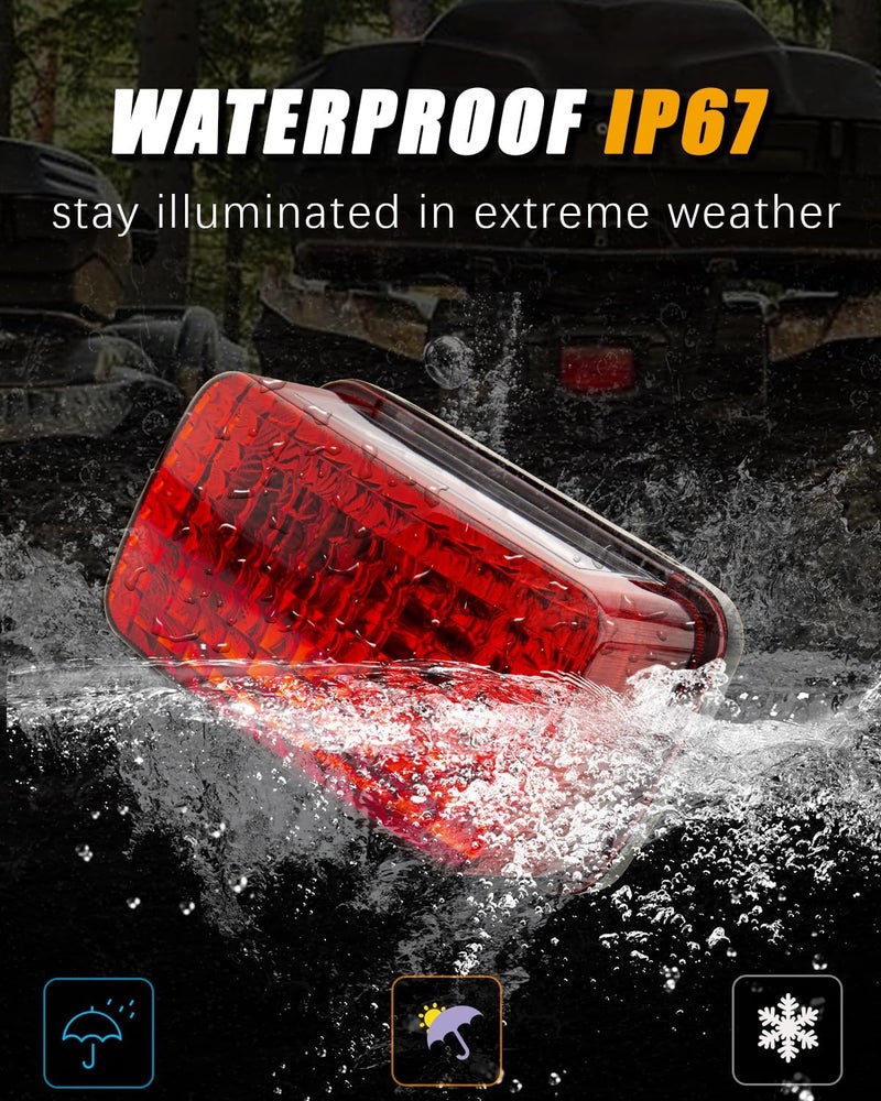 KICRY ATV Brake Tail Light Led Taillight Brake Stop Lights Compatible with Yamaha Grizzly Big Bear Bruin Kodiak Wolverine Rhino Viking 5KM-8472C-10-00 Aftermarket (Bulb w/Plate Light) - Image 5